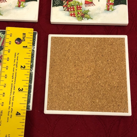 CHRISTMAS SNOWMAN STONE DRINK COASTERS (#CHC2) - Picture 5 of 5